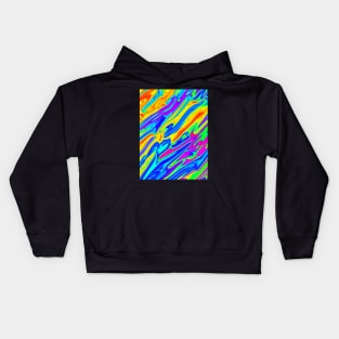 Colorful Liquid Fluid Rainbow Abstract Pattern Kids Hoodie